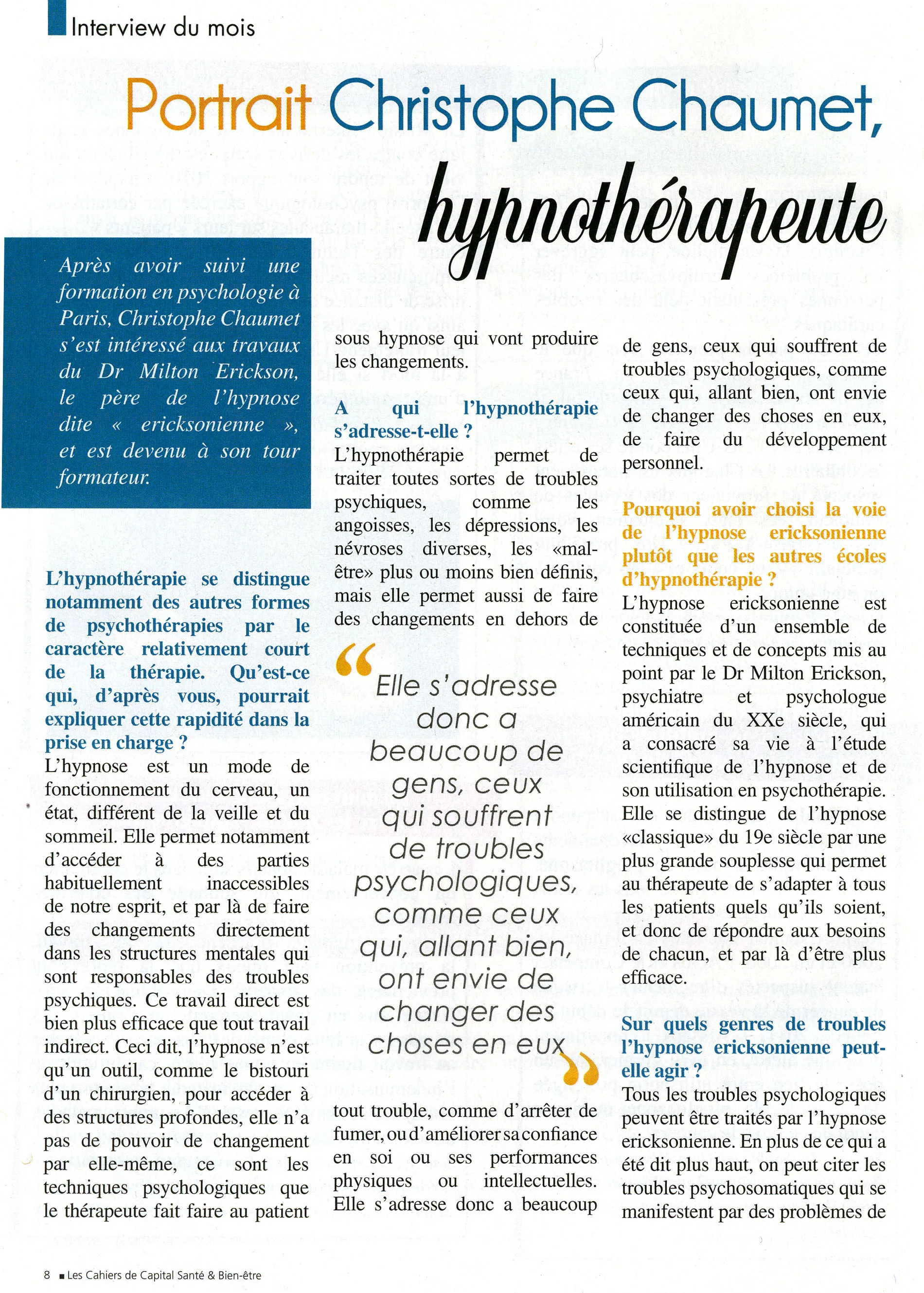Cahier Santé article, page 1